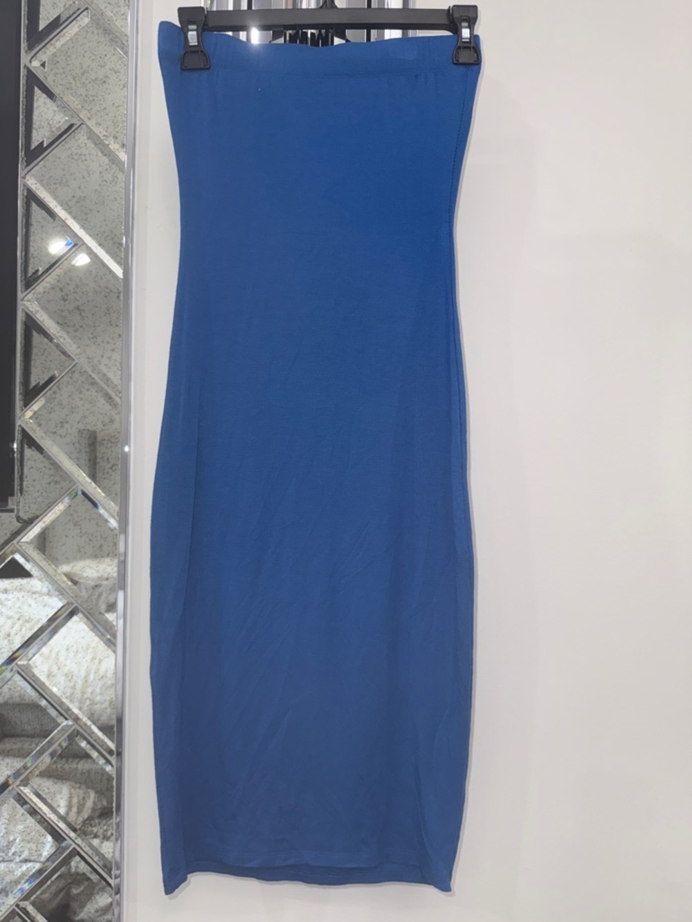SHEIN Blue Strapless Midi Dress - Sleek Bodycon Style